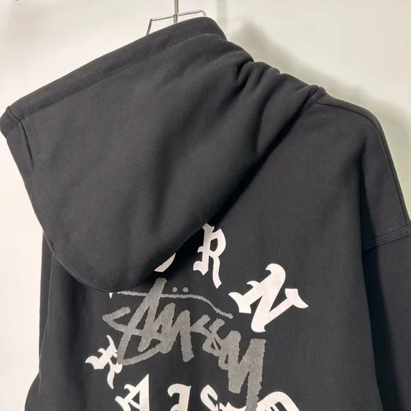 STUSSY x BORN x RAISED joint series FW23 letter LOGO zipper hoodie
